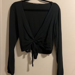 Brandy Melville Black long sleeve crop top